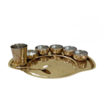 Stainless Steel Maharaja Thali Gold PVD Coating Dinner Set